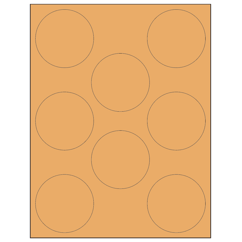 2.75" Pastel Orange Circular Sheet Labels