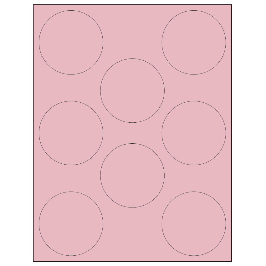 2.75" Pastel Pink Circular Sheet Labels