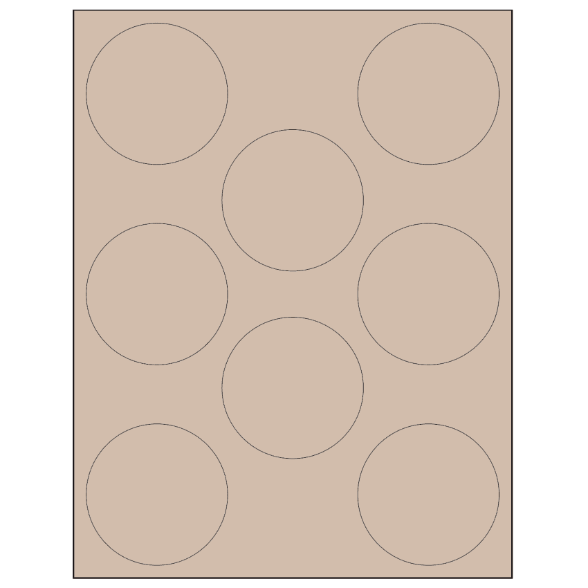 2.75" Pastel Tan Circular Sheet Labels