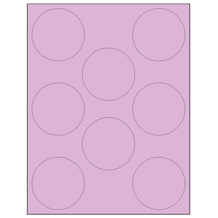 2.75" Pastel Purple Circular Sheet Labels