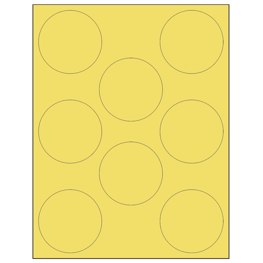 2.75" Pastel Yellow Circular Sheet Labels