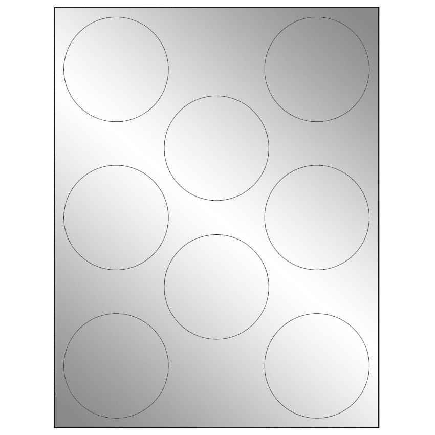2.75" Silver Foil Circular Sheet Labels