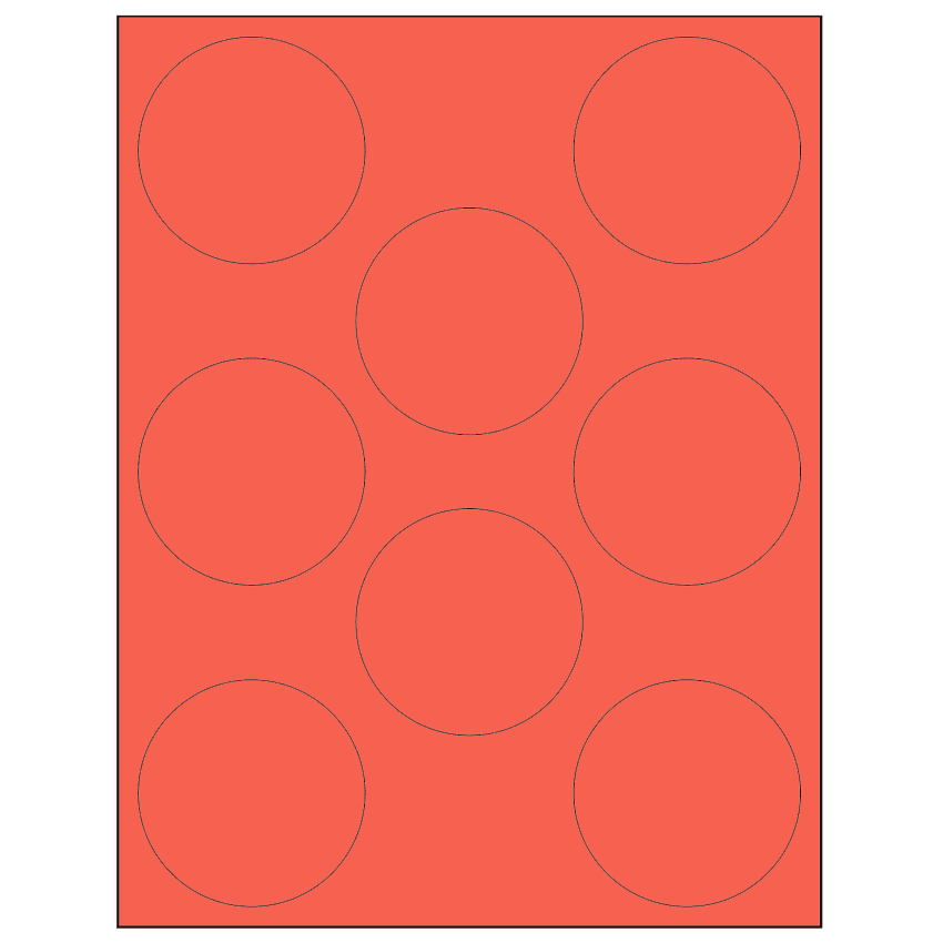 2.75" Red Circular Sheet Labels
