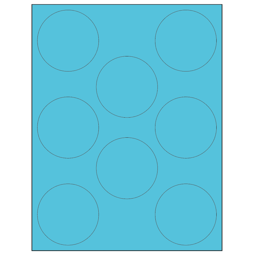 2.75" Turquoise Circular Sheet Labels