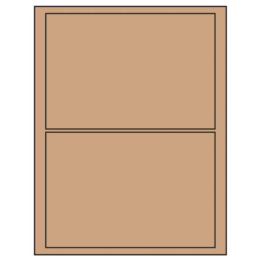 7.5" x 5.125" Brown Kraft Rectangular Sheet Labels