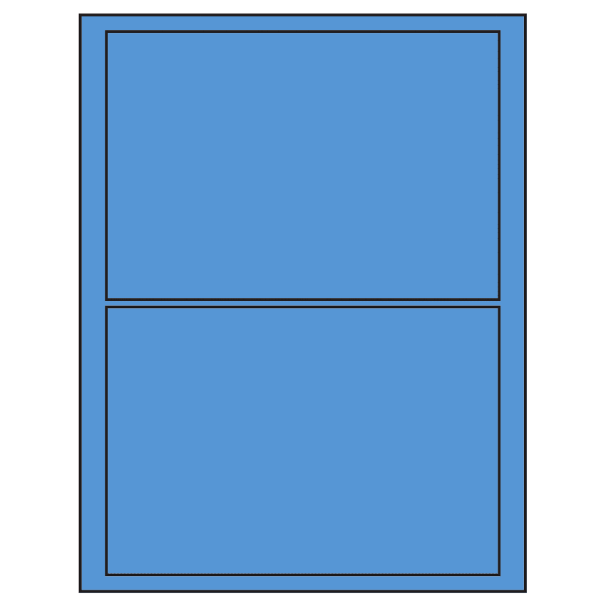 7.5" x 5.125" Fluorescent Blue Rectangular Sheet Labels