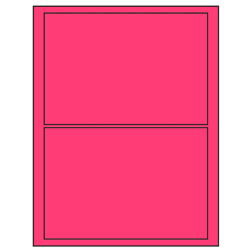 7.5" x 5.125" Fluorescent Pink Rectangular Sheet Labels