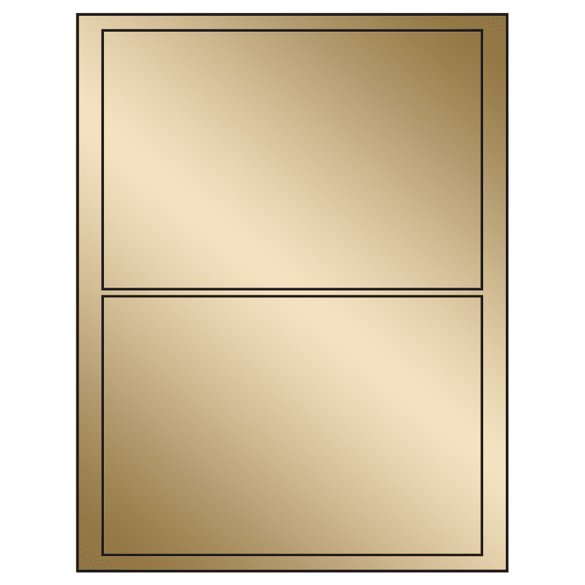 7.5" x 5.125" Gold Foil Rectangular Sheet Labels