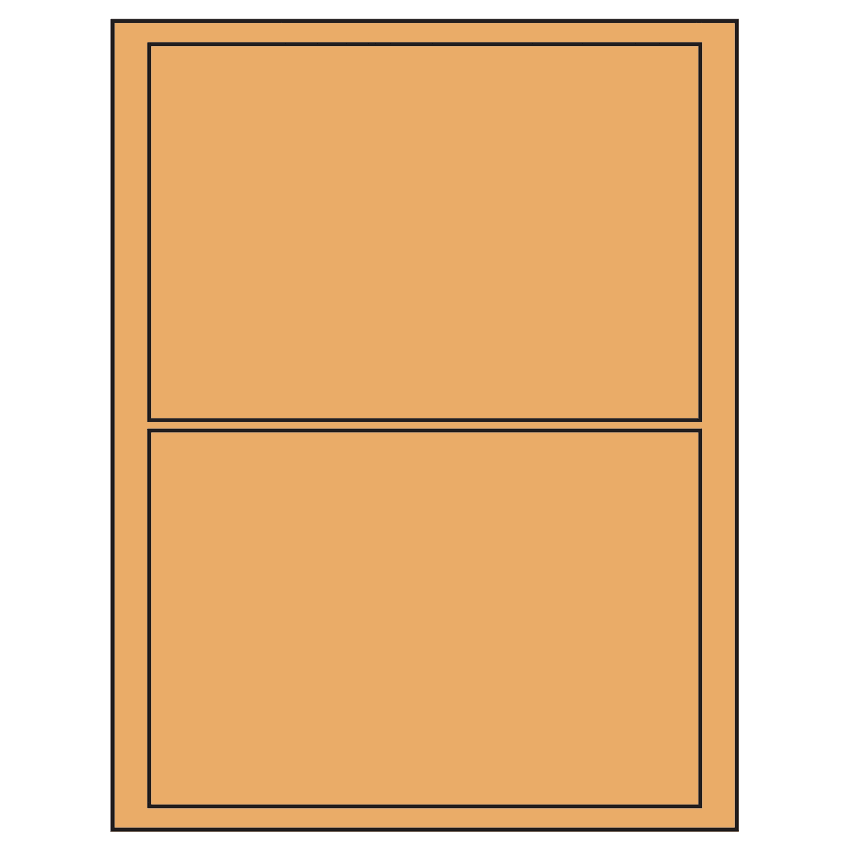 7.5" x 5.125" Pastel Orange Rectangular Sheet Labels
