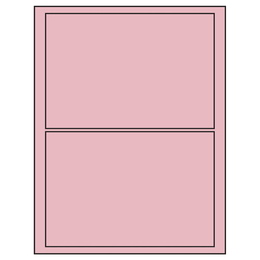 7.5" x 5.125" Pastel Pink Rectangular Sheet Labels