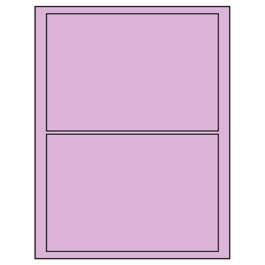 7.5" x 5.125" Pastel Purple Rectangular Sheet Labels