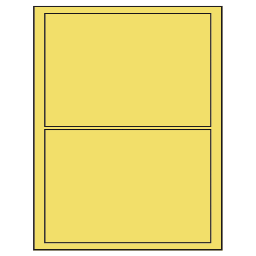 7.5" x 5.125" Pastel Yellow Rectangular Sheet Labels