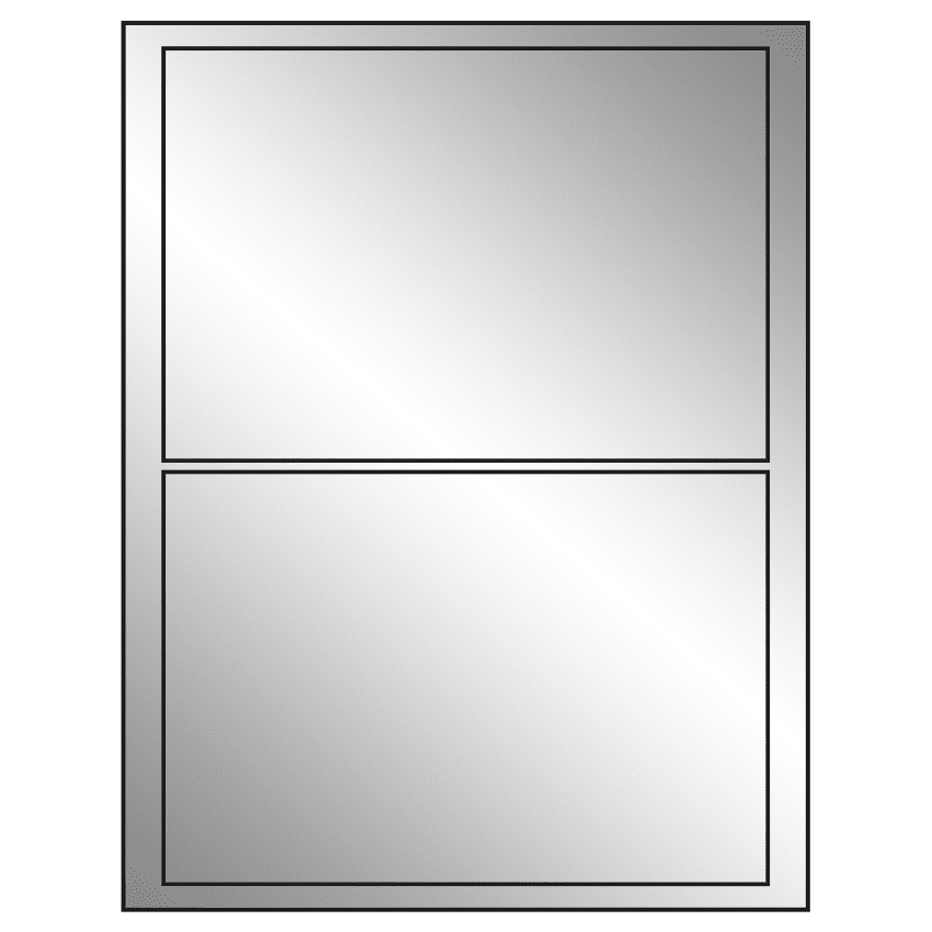 7.5" x 5.125" Silver Foil Rectangular Sheet Labels