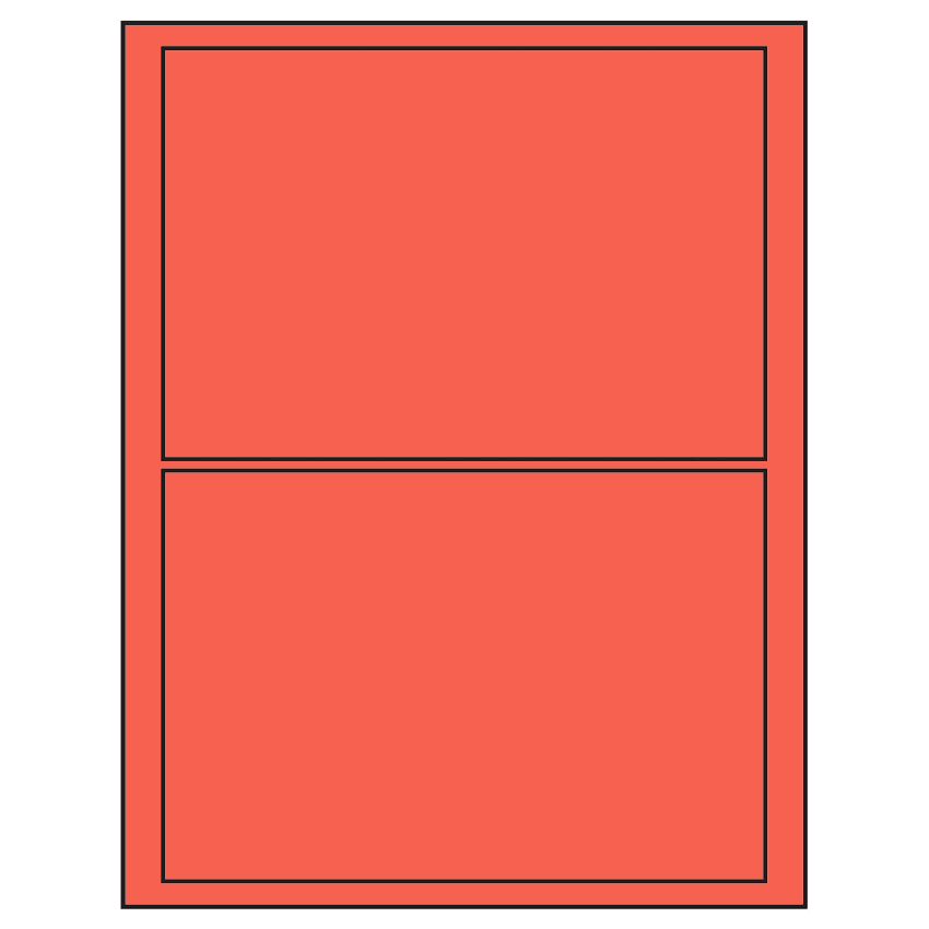7.5" x 5.125" Red Rectangular Sheet Labels