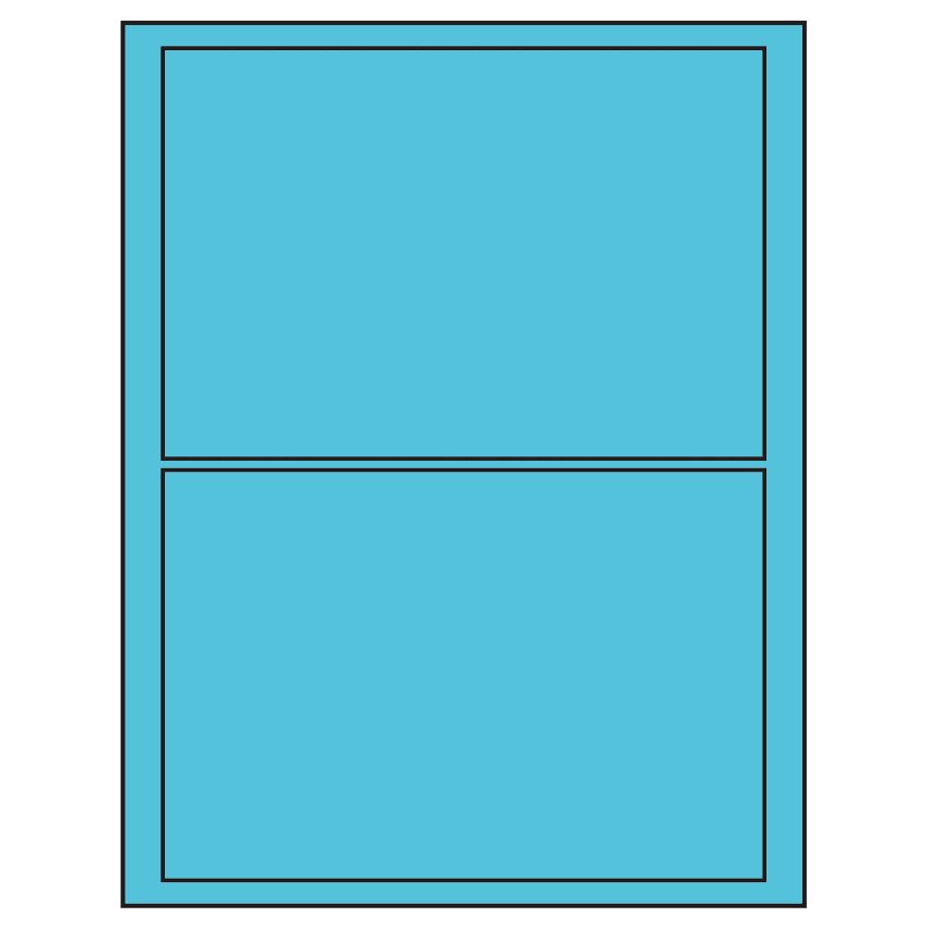 7.5" x 5.125" Turquoise Rectangular Sheet Labels