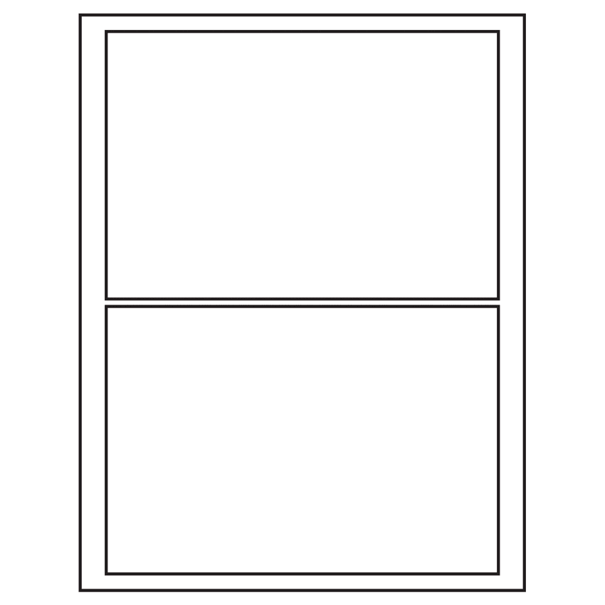 7.5" x 5.125" White Rectangular Sheet Labels