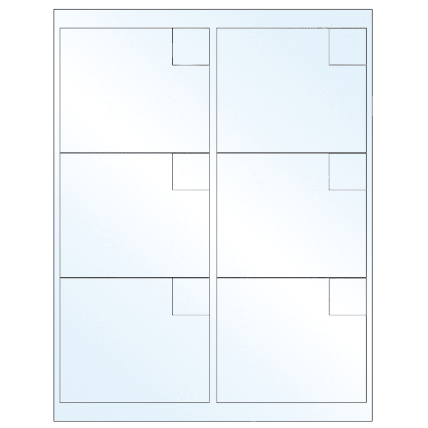 4" x 3.33" Crystal Clear Rectangular Sheet Labels