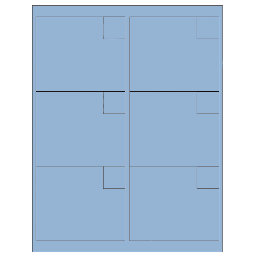 4" x 3.33" Pastel Blue Rectangular Sheet Labels