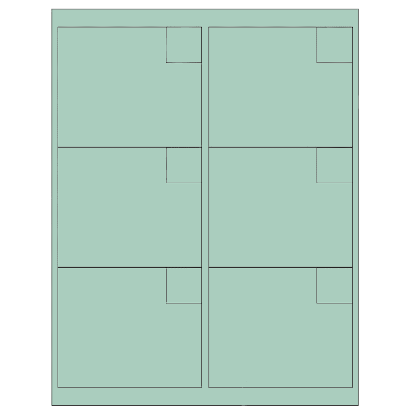 4" x 3.33" Pastel Green Rectangular Sheet Labels