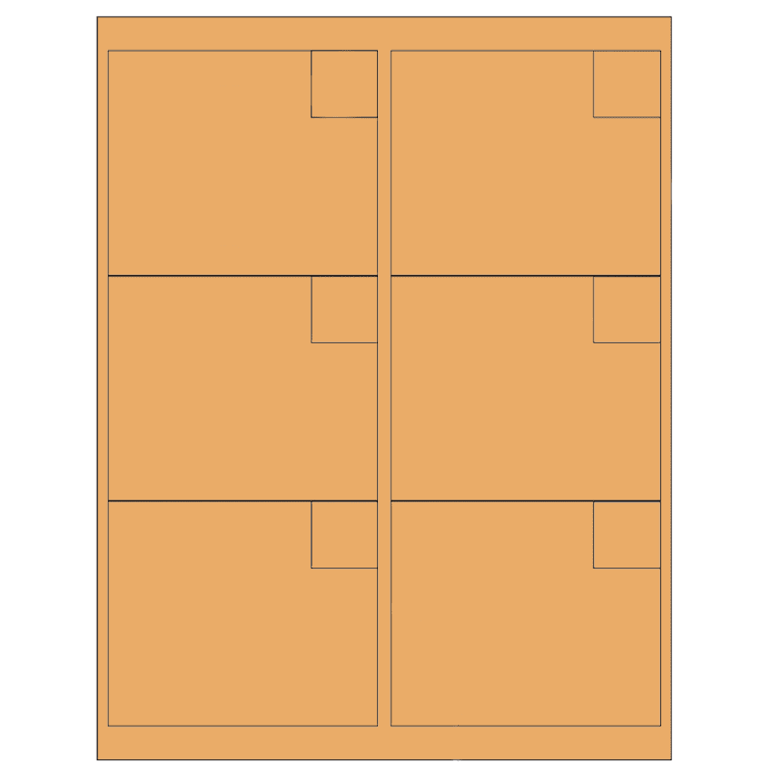 4" x 3.33" Pastel Orange Rectangular Sheet Labels