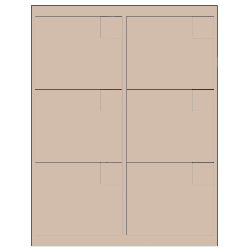 4" x 3.33" Pastel Tan Rectangular Sheet Labels