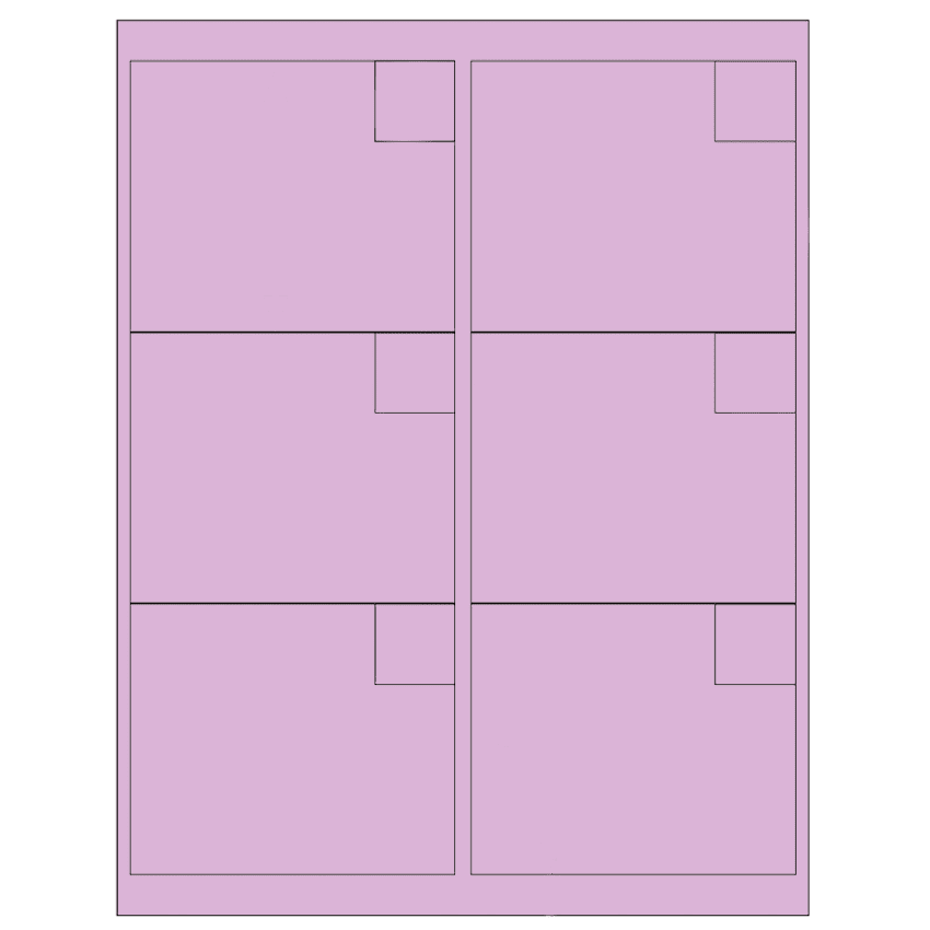 4" x 3.33" Pastel Purple Rectangular Sheet Labels