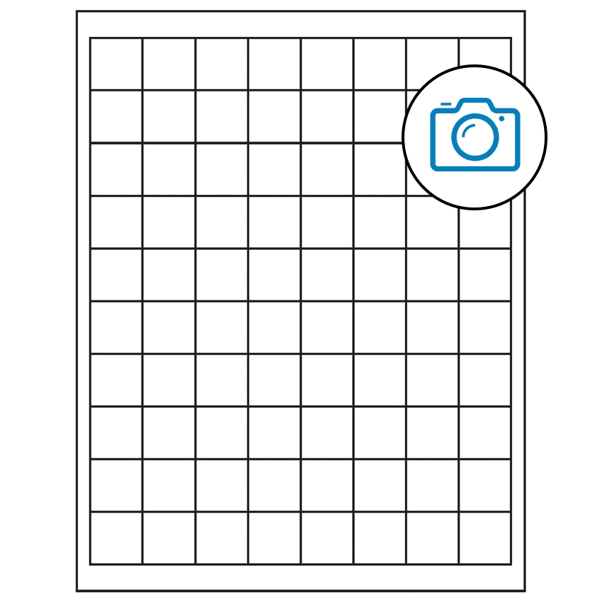 1" x 1" Photo Gloss Square Sheet Labels