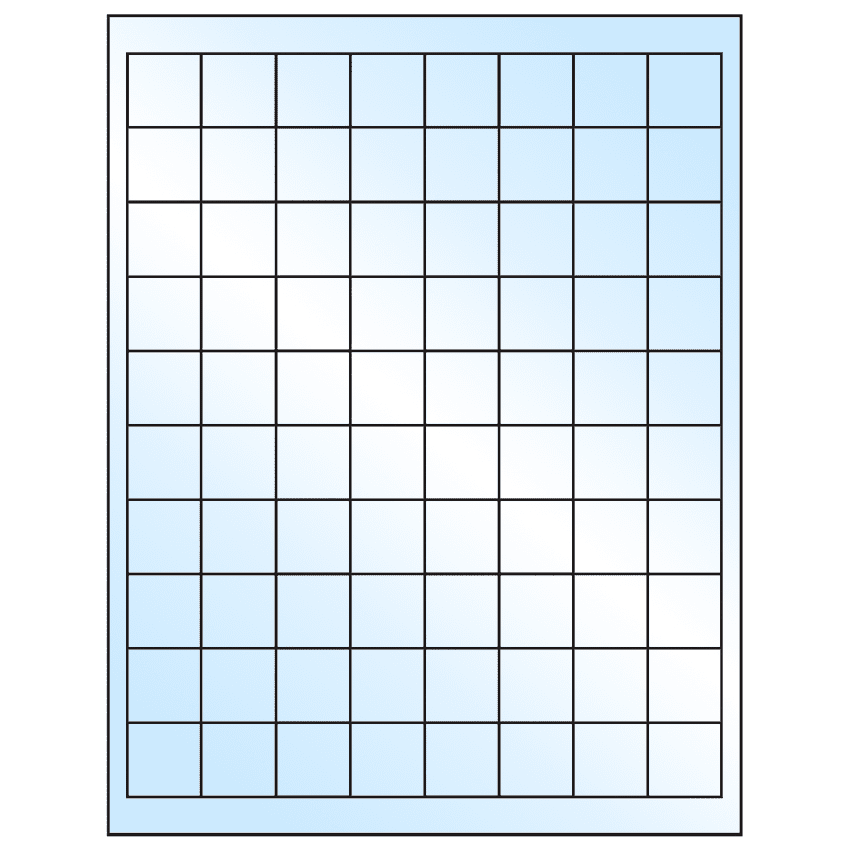 1" x 1" White Premium High Gloss Square Sheet Labels