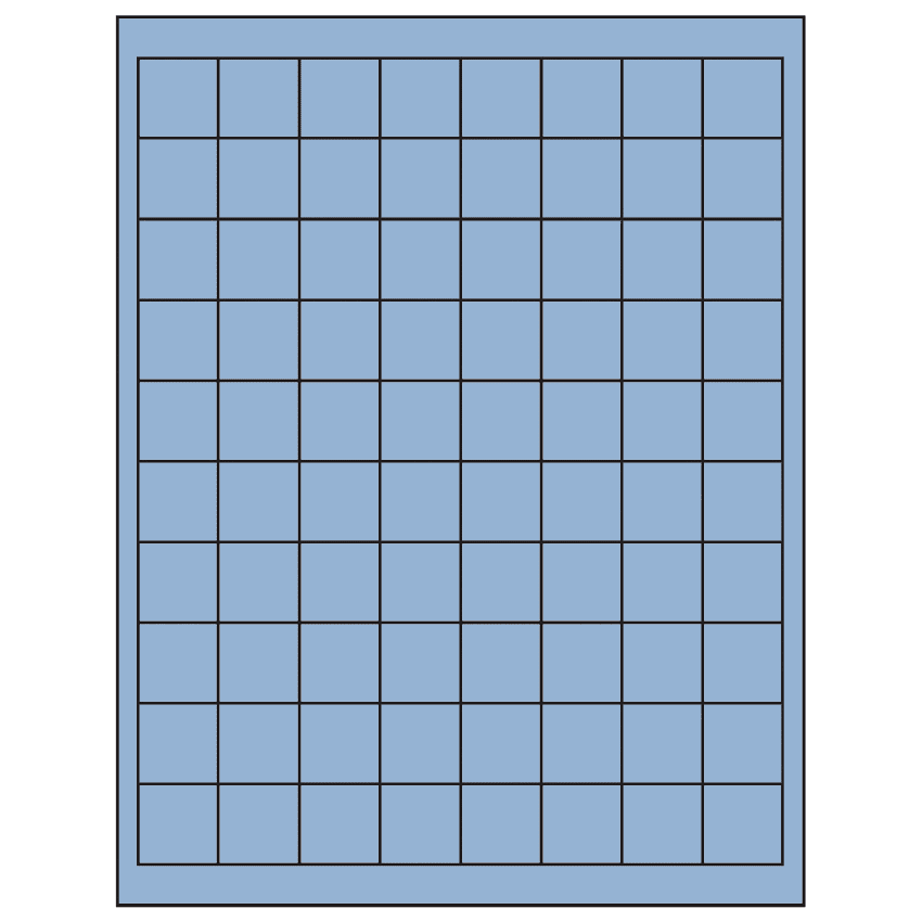 1" x 1" Pastel Blue Square Sheet Labels