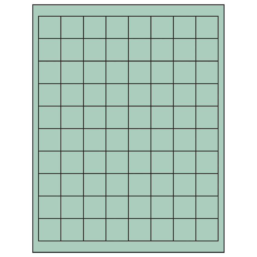 1" x 1" Pastel Green Square Sheet Labels
