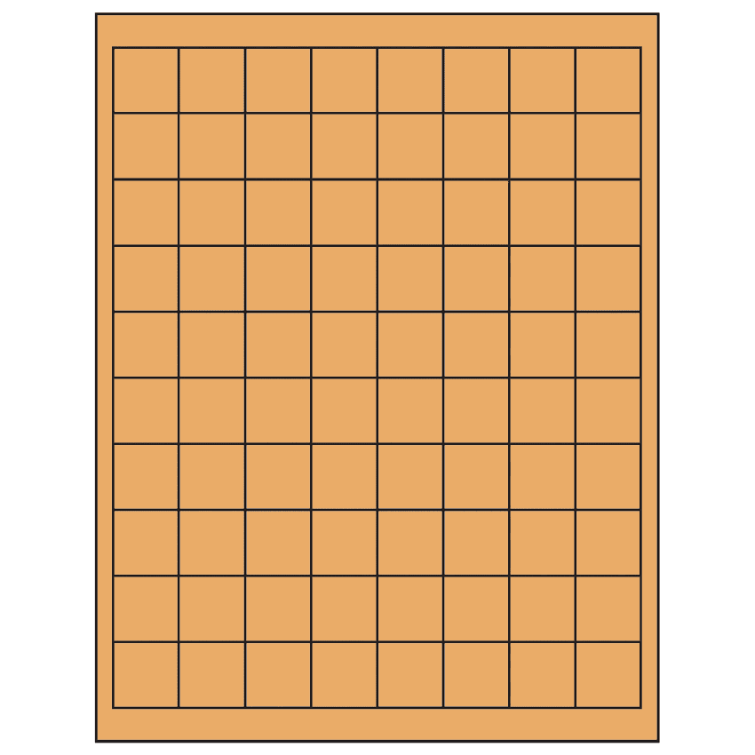 1" x 1" Pastel Orange Square Sheet Labels