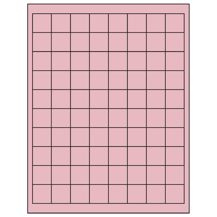 1" x 1" Pastel Pink Square Sheet Labels