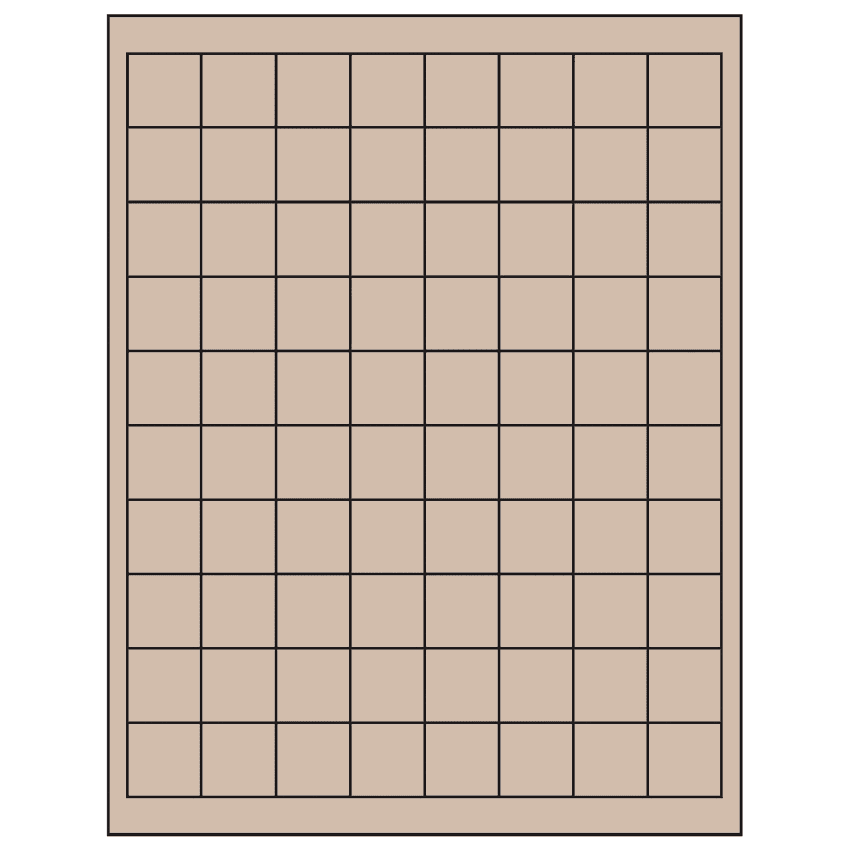 1" x 1" Pastel Tan Square Sheet Labels