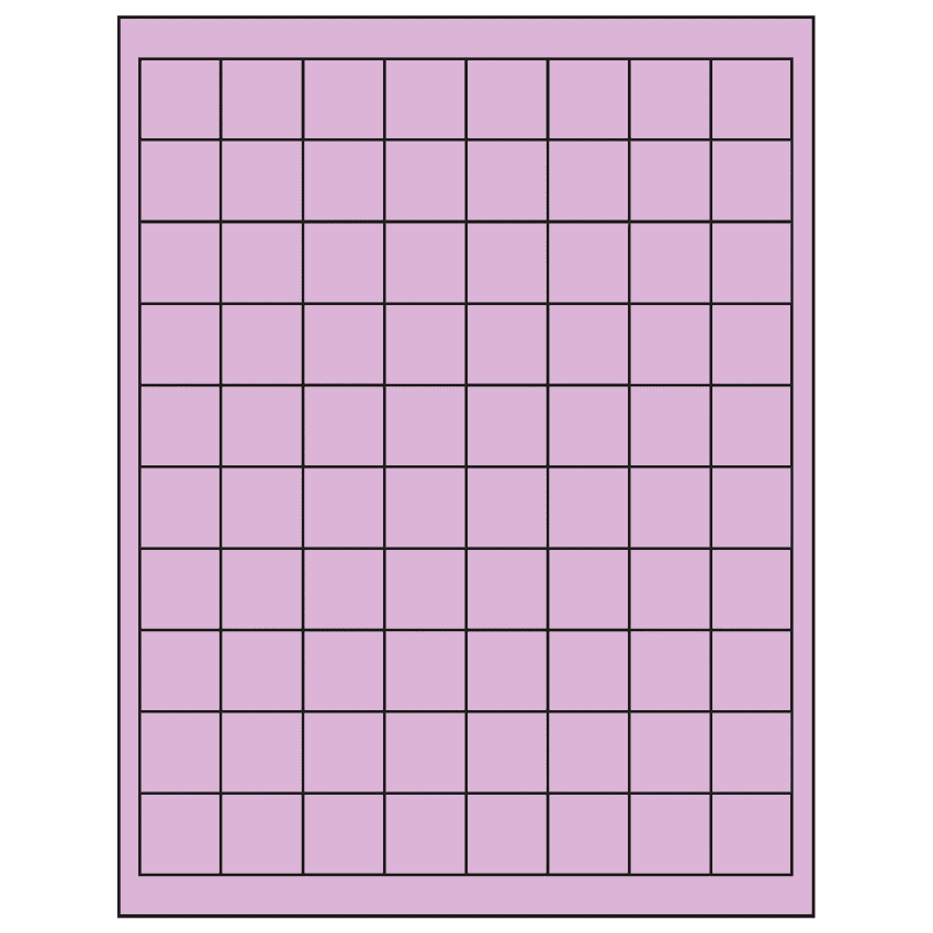 1" x 1" Pastel Purple Square Sheet Labels