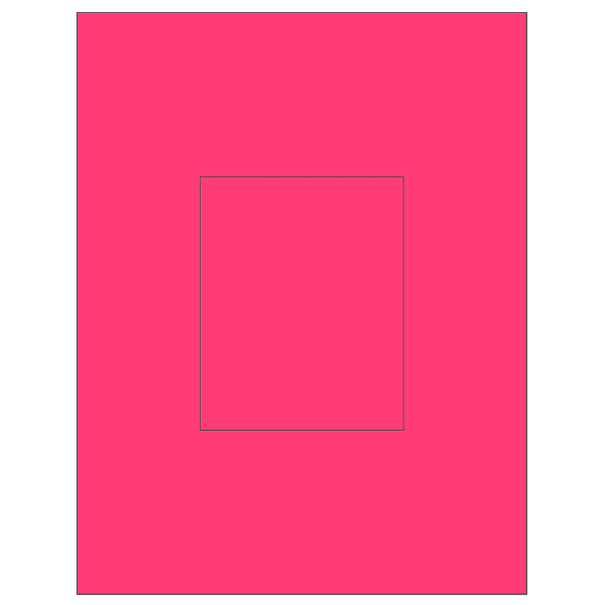 3.8584" x 4.8037" Fluorescent Pink Rectangular Sheet Labels