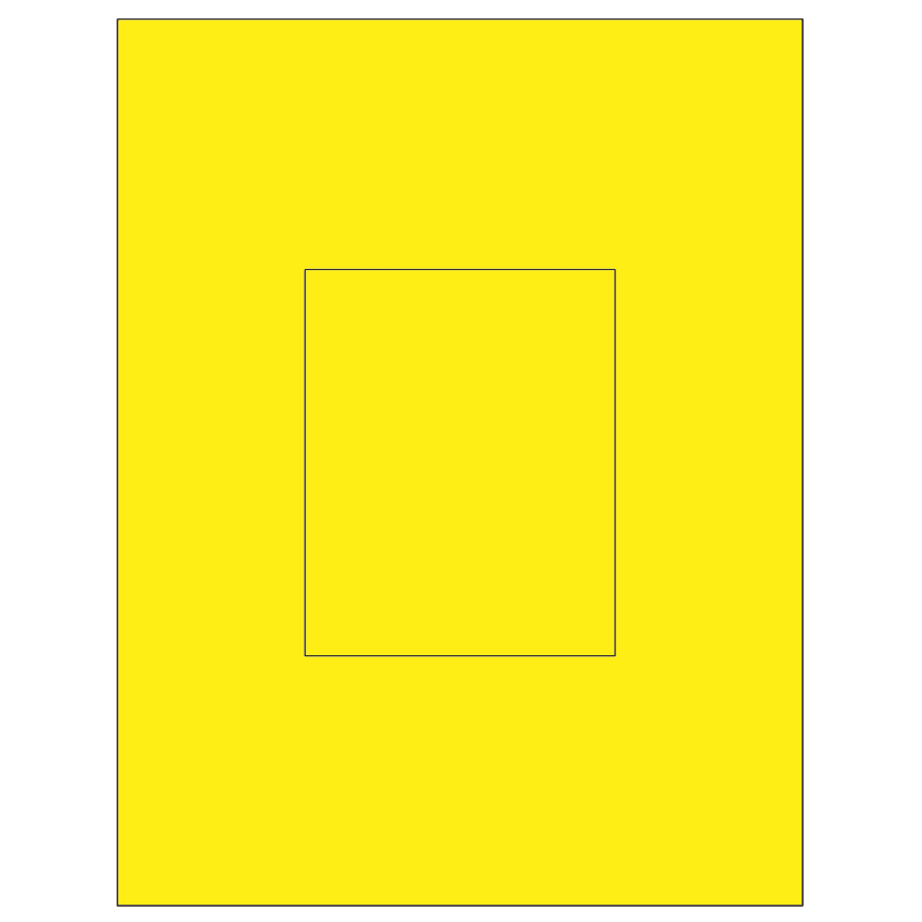 3.8584" x 4.8037" Fluorescent Yellow Rectangular Sheet Labels