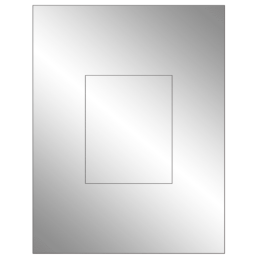 3.8584" x 4.8037" Silver Foil Rectangular Sheet Labels