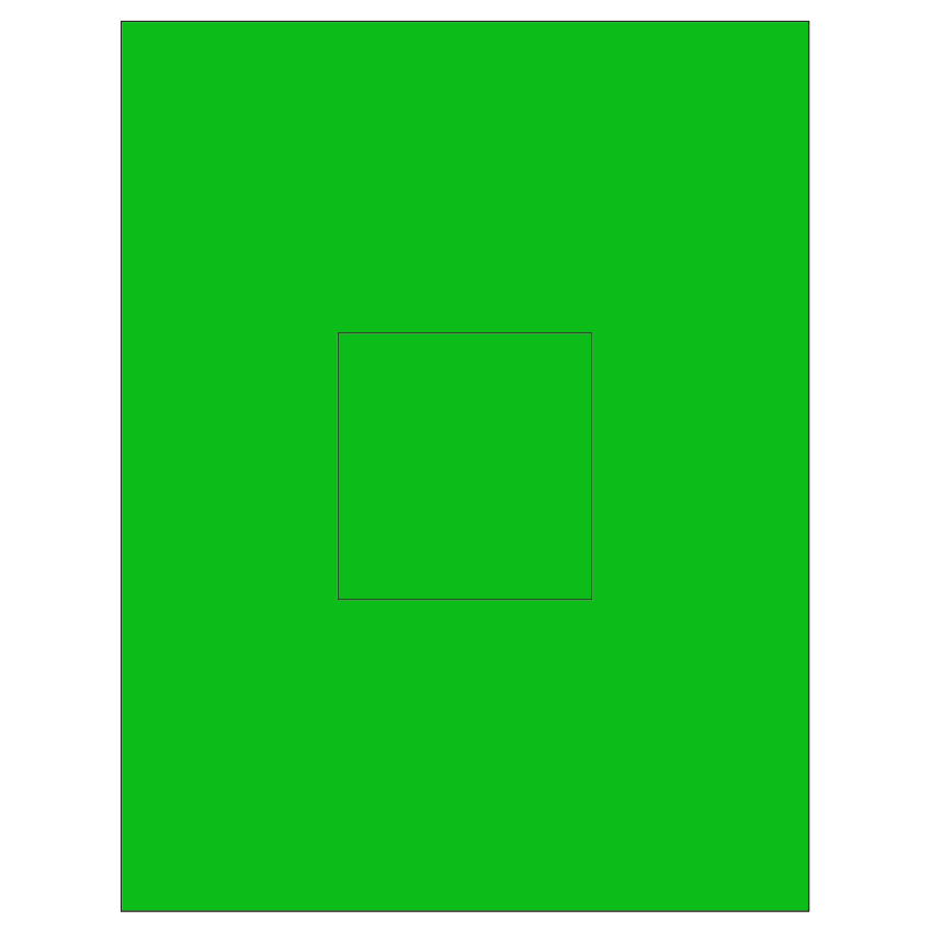 3.1494" x 3.3072" Fluorescent Green Rectangular Sheet Labels