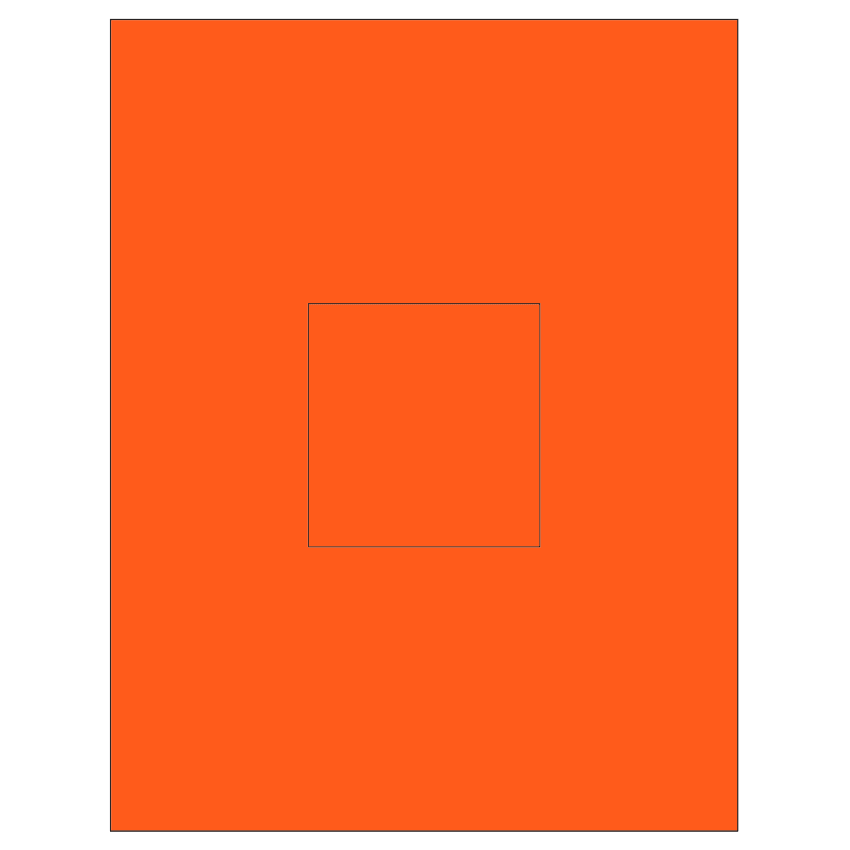 3.1494" x 3.3072" Fluorescent Red Rectangular Sheet Labels