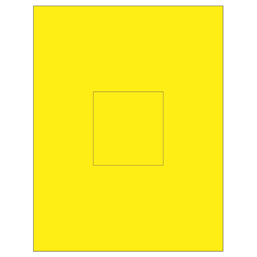 3.1494" x 3.3072" Fluorescent Yellow Rectangular Sheet Labels