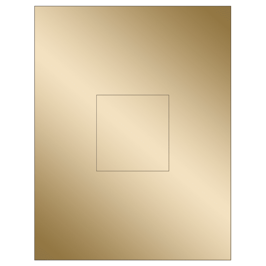 3.1494" x 3.3072" Gold Foil Rectangular Sheet Labels