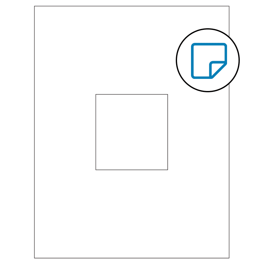 3.1494" x 3.3072" White Rectangular Sheet Labels - Removable Adhesive