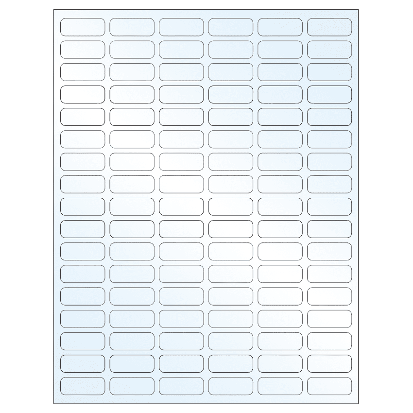 1.25" x 0.5" Crystal Clear Rectangular Sheet Labels