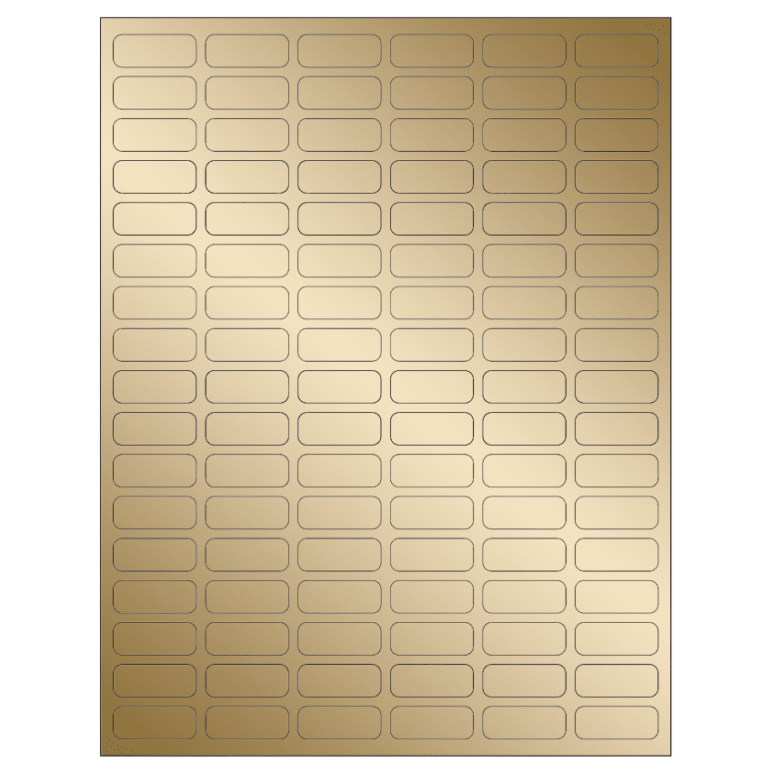 1.25" x 0.5" Gold Foil Rectangular Sheet Labels