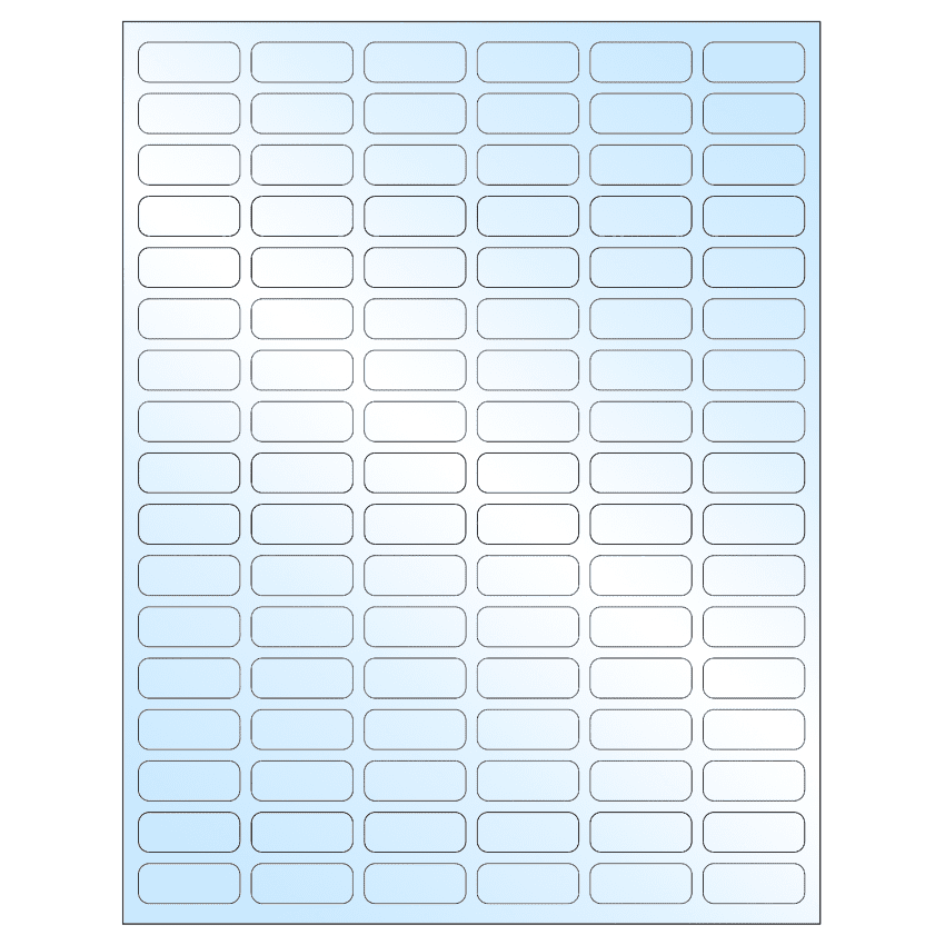 1.25" x 0.5" White Premium High Gloss Rectangular Sheet Labels