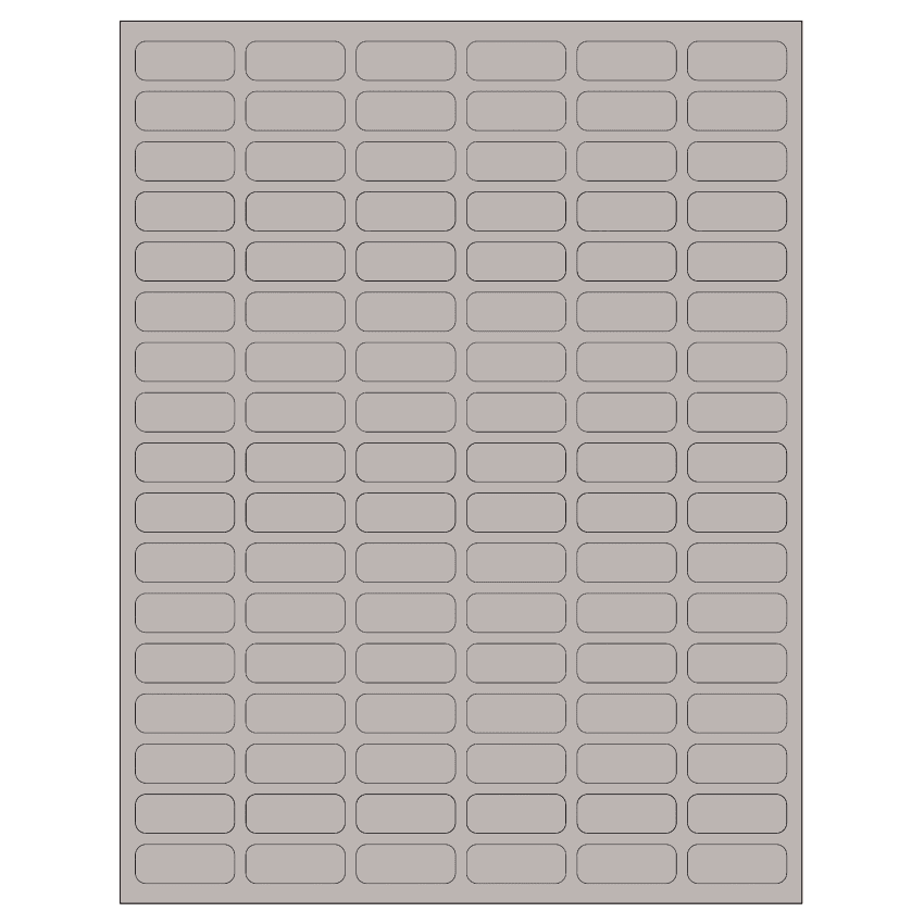 1.25" x 0.5" Gray Rectangular Sheet Labels