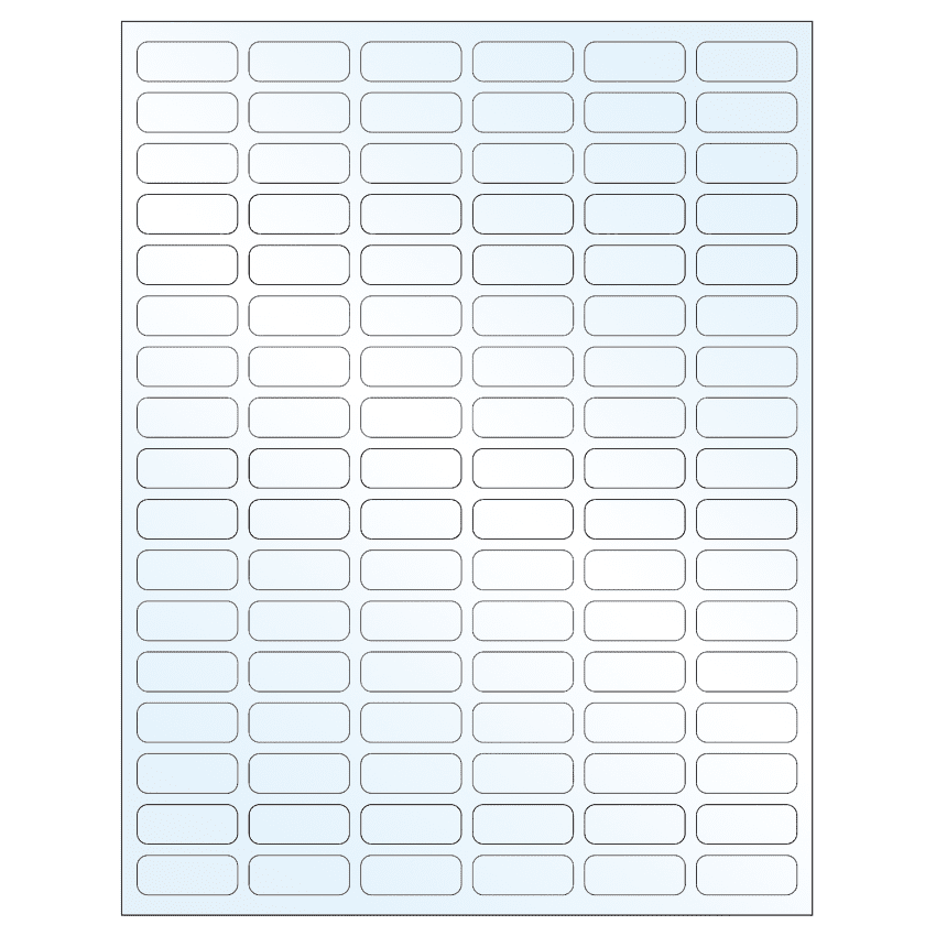 1.25" x 0.5" White Mid Gloss Rectangular Sheet Labels