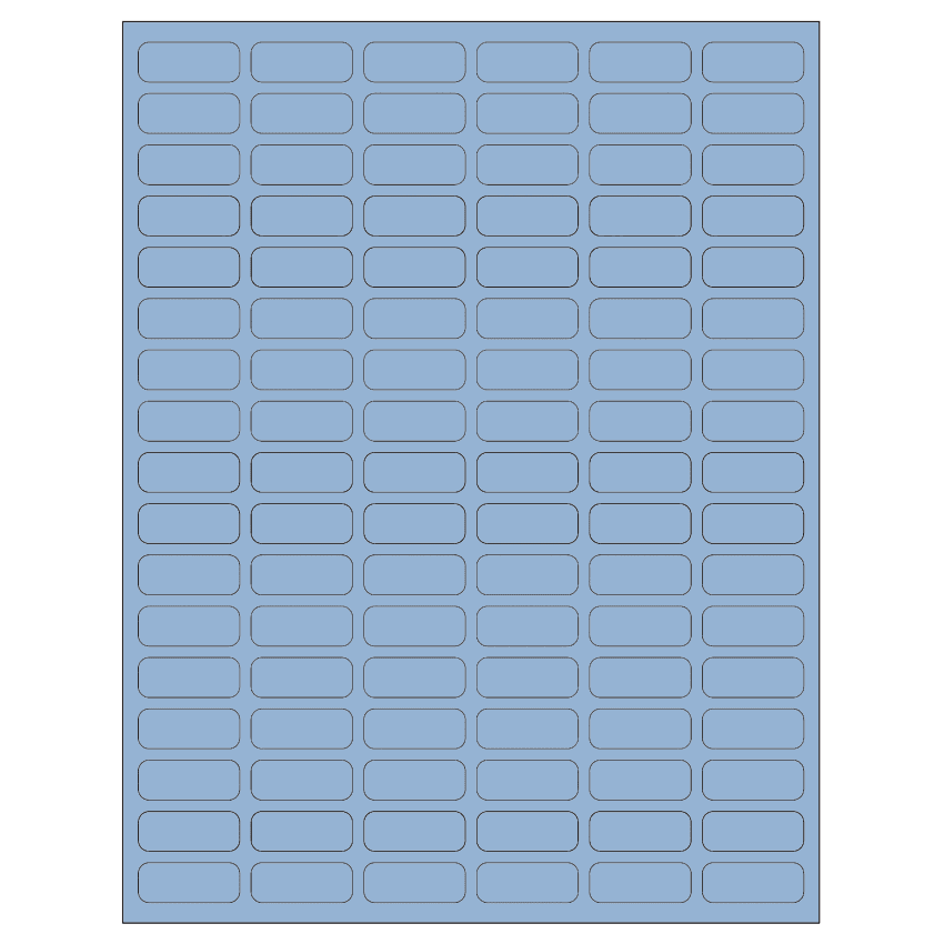 1.25" x 0.5" Pastel Blue Rectangular Sheet Labels