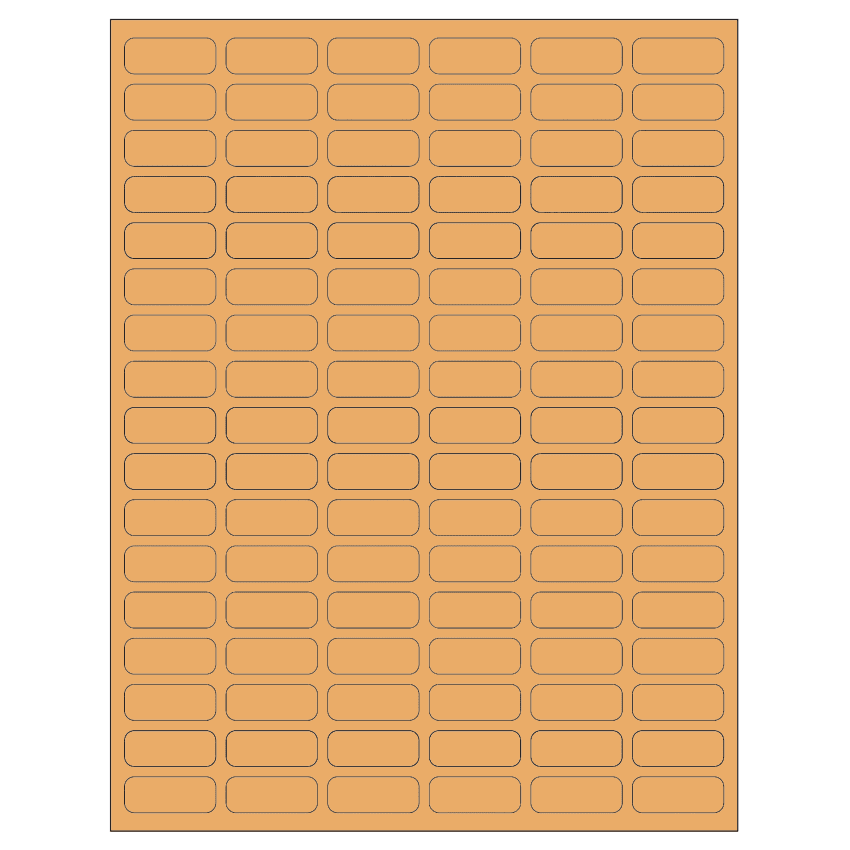 1.25" x 0.5" Pastel Orange Rectangular Sheet Labels