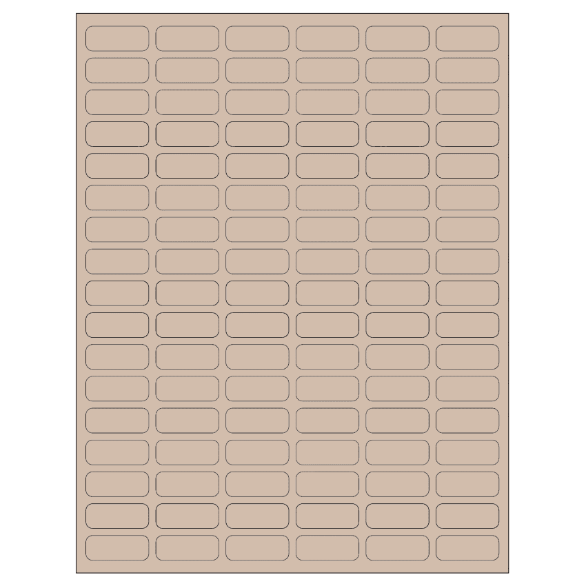 1.25" x 0.5" Pastel Tan Rectangular Sheet Labels